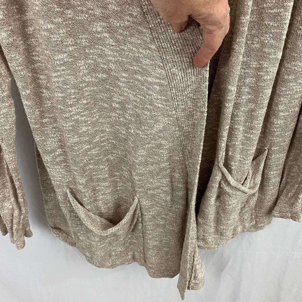 Jaclyn Smith Long Open Cardigan Oatmeal Color - Picture 4 of 6